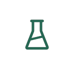 Green flask icon representing botanical ingredient suppliers and scientific differentiation